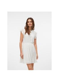 V&eacute;ro Moda Vero Moda, Unisex, Minikleid &raquo;VMTASSA SL FRILL SHORT DRESS JRS NOOS&laquo; Materialmix, regular fit, snow wei&szlig;, L, N-Gr, Kurzes Kleid aus Spitze von Vero 