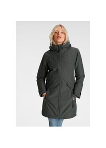 Polarino, Unisex, Funktionsparka mit Kapuze wasserdicht, atmungsaktiv & winddicht. Wassers&auml;ule 3000mm, dunkelgr&uuml;n, 42, Outdoorparka mit Kapuze und 