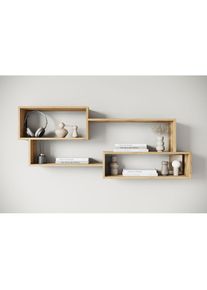 Home Affaire, Home Affaire Wandboard &raquo;Wandregal Trio&laquo; 1 Stk. tlg. Ideal als B&uuml;cherregal, Dekoregal oder Ablage im B&uuml;ro, eiche votan, Holzwerkstoff, B/