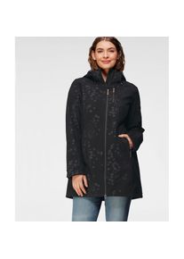 Polarino, Unisex, Softshellmantel Wasser,- und windabweisend sowie atmungsaktiv, schwarz, 46, Modischer Funktionsmantel aus elastischem Softshell