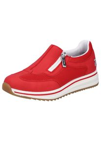 Rieker, Unisex, Slipper Slip-on Sneaker, Halbschuh, Freizeitschuh mit Reissverschluss, rot, 41, Modischer Sneaker mit seitlichem Reissverschluss