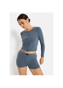 Lscn By Lascana, Unisex, LSCN by LASCANA Hotpants Hotpants, Ajour Knit, anthrazit meliert, 44/46, N-Gr, Lounge Shorts im Ajour Feinstrick