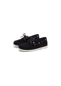 Tommy Hilfiger, Unisex, Bootsschuh &raquo;HILFIGER SUEDE BOAT SHOE&laquo; Freizeitschuh, Halbschuh, Schn&uuml;rer mit modischen Durchz&uuml;gen, dunkelblau, 40, Modischer 