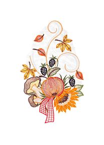 W. Reuter & Sohn - Plauener Spitze, Fensterbild &raquo;Fensterbild "Herbstblumen" farbig&laquo;, bunt, Polyester