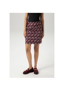 Aniston Casual, Unisex, Aniston CASUAL Minirock mit trendfarbigen, grafischem Retro-Muster, bordeaux, braun, hellblau, schwarz, rauchblau, 34, Rock 
