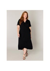 Base Level Curvy, Unisex, Wickelkleid &raquo;Abbie&laquo; Weich fliessende Viskose-Mischqualit&auml;t, schwarz, 46, N-Gr, Wickelkleid Abbie von BASE-LEVEL-CURVY