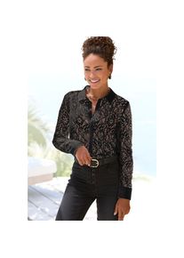 Lascana, Unisex, Lascana Spitzenbluse mit Hemdblusenkragen, Spitzenbluse, transparente Bluse, festlich, schwarz, 38, Moderne Spitzenbluse f&uuml;r 