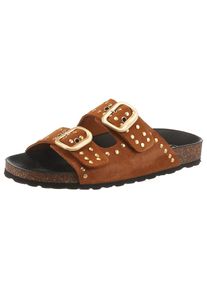 VERBENAS, Unisex, VERBENAS Pantolette Sommerschuh, Hausschuh, Strandschuh mit Nietenverzierung, mokka, 41, Angesagte Pantolette mit zwei verstellbaren