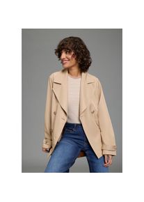 Laura Scott, Unisex, Kurzjacke kurzer Trenchcoat, &Uuml;bergangsjacke, zweireihiger Verschluss, beige, 44, Kurzer Trenchcoat von Laura Scott mit G&uuml;rtel und