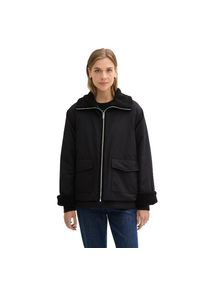 Tom Tailor Denim, Unisex, Tom Tailor Denim Hybridjacke ohne Kapuze mit fake Teddy Fell, deep schwarz, XXL (44), Jacke von Tom Tailor Denim