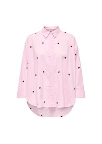Only, Unisex, Only Hemdbluse &raquo;ONLNEW LINA GRACE LS EMB SHIRT NOOS WVN&laquo;, roseate spoonbill detail:bordeaux heart, M, Bestickte Bluse von Only