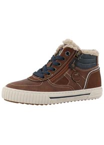 Mustang Shoes, Unisex, Sneaker &raquo;Ezio&laquo; High Top Sneaker, Schn&uuml;rboots mit Reissverschluss, braun, 37, High Top-Sneaker mit gepolstertem Schaftrand