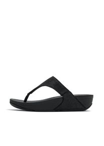 fitflop, Unisex, Dianette &raquo;LULU SHIMMERGLITZ TOE-POST SANDALS&laquo; Keilabsatz, Zehentrenner, Badeschuh, Sommerschuh mit Glitzerdetails, schwarz, 42, 