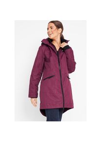 bonprix, Unisex, bonprix Funktionsmantel wasserdichtes und winddichtes Obermaterial, ausgestellte Passform, beere, 52, Funktionsmantel mit Kapuze f&uuml;r 