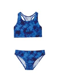 bonprix, Unisex, bonprix Bustier-Bikini Set, 2 Stk. sportlicher Batik-Look, mit Elasthan-Anteil, saphirblau, mitternachtsblau, mittelblau bedruckt, 