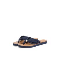 Tommy Hilfiger, Unisex, Zehentrenner &raquo;TH LTR FOOTBED SUMMER SANDAL&laquo; Sommerschuh, Strandschuh, Dianette, Flat mit Logoemblem, dunkelblau, 37, 