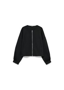 V&eacute;ro Moda Vero Moda, Unisex, Kurzjacke &raquo;VMUMA LS O-NECK ZIP BOMBER JRS&laquo; Materialmix, loose fit, schwarz, M, Bomberjacke von Vero Moda