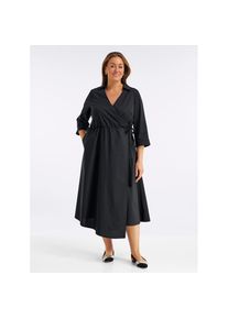 sheego, Unisex, Wickelkleid &raquo;Kleid&laquo;, schwarz, 50, Normalgr&ouml;ssen, asymmetrische Wickeloptik