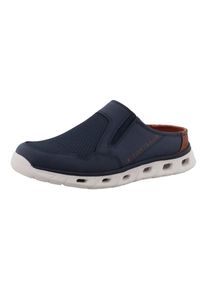 Tom Tailor, Unisex, Tom Tailor Clog &raquo;Valter&laquo; Schlupfschuh, Sommerschuh mit komfortablen Stretcheins&auml;tzen, navy, 43, Clog mit Kontrastbesatz und 