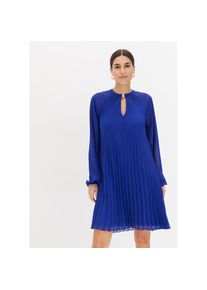 bonprix, Unisex, bonprix Minikleid f&uuml;r Unisex, aus Chiffon, mit Plissee, mit Ballon&auml;rmeln, in A-Linie, blau, 52, N-Gr, Vielseitige Auswahl an Gr&ouml;ssen 