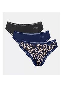 Sloggi, Unisex, Sloggi Slip &raquo;GO Crush&laquo; mit Spitzendetails, Multipack, hoher Beinausschnitt, blau, schwarz combination, L, Unisexslip von Sloggi