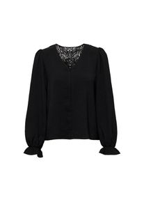 Only, Unisex, Only Spitzenbluse &raquo;ONLMETTE L/S LACE TOP WVN&laquo; Kunstfaser, regular fit, schwarz, S, Feminine Bluse von Only