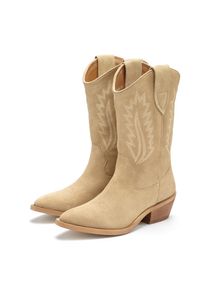 Lascana, Unisex, Lascana Chelseaboots &raquo;Stiefel,&laquo; Cowboy Stiefelette, Western Stiefel, Ankleboots aus hochwertigem Leder, beige, 36, Summer Boots aus 
