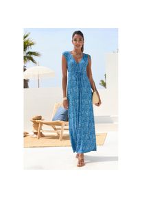 Lascana, Unisex, Lascana Maxikleid &raquo;mit Alloverdruck und Tunnelzug unter der Brust&laquo; Ohne Taschen langes Sommerkleid, Druckkleid, &auml;rmelloses 