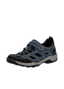 Rieker, Unisex, Slip-On Sneaker Schlupfschuh, Trekkingschuh, Outdoorschuh mit Klettriegel, nachtblau kombiniert, 42, Sportiver Slipper von Rieker mit 