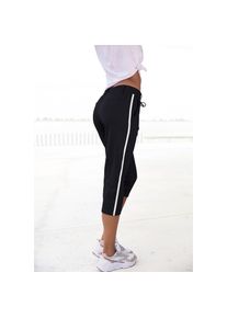 Lascana, Unisex, Lascana Caprihose mit seitlichen Streifen, Loungewear, schwarz, 34, N-Gr, Weiche elastische Caprihose