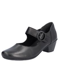 Rieker, Unisex, Spangenpumps , Festtagsschuh, Pumps, Trichterabsatz, mit Klettriemchen, schwarz, 39, Spangenpumps in eleganter Optik