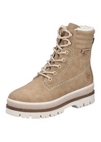 Rieker, Unisex, Winterstiefelette Plateauboots, Winterboots, Stiefelette mit RiekerTEX-Membran, beige, 37, Schn&uuml;rstiefelette mit modischer 
