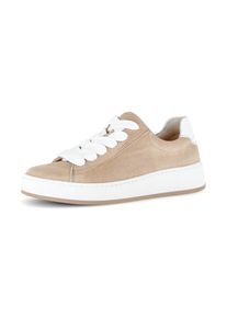 Gabor, Unisex, Plateausneaker &raquo;FLORENZ&laquo; , Freizeitschuh, Halbschuh, Schn&uuml;rschuh, dezente Ziern&auml;hte, G-Weite, sand, wei&szlig;, 39, Schn&uuml;rer mit weich 