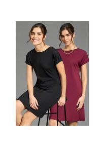 Flashlights, Unisex, Shirtkleid 2er-Pack, aus Single Jersey, figurumspielende Passform, perfektes Basic, Sparset, schwarz, bordeaux, 48/50, N-Gr, 
