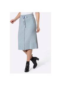 Heine, Unisex, Heine Strickrock, hellblau, ecru, meliert, 36, durchgehender Reissverschluss