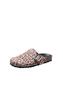 VERBENAS, Unisex, VERBENAS Clog Hausschuh, Sommerschuh im Leo-Look, leo, 40, Trendiger Hausschuh mit Riemchen
