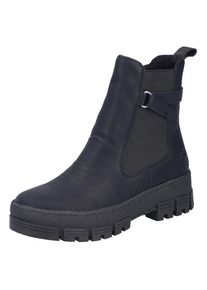 Rieker, Unisex, Winterstiefelette Chelseaboots, Plateauboots, Klassik-Stiefelette mit Warmfutter, schwarz, 41, Chelseaboots mit Innenreissverschluss 