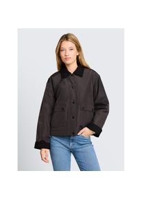 Tom Tailor Denim, Unisex, Tom Tailor Denim Blouson ohne Kapuze &Auml;rmel mit Aufschlag und Druckknopf-Verschluss, coal mine grau, L, Leichte Jacke f&uuml;r 