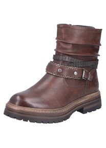 Rieker, Unisex, Winterstiefelette Boots, Blockabsatz, mit Zierriemchen am slouchy Schaft, kastanie, 41, Stiefelette mit dekorativen Zierschnallen