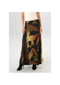 Aniston Selected, Unisex, Aniston SELECTED Maxirock mit farbharmonischen Batikdessin, camel, schwarz, beige, terra, senfgelb, schwarz, oliv, 34, Rock 