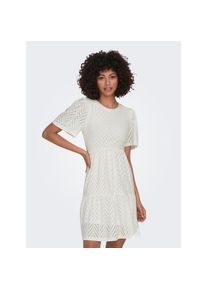 Jacqueline de Yong Jdy, Unisex, JDY Minikleid &raquo;JDYCARLA CATHINKA S/S DRESS JRS NOOS&laquo; Kunstfaser, regular fit, cloud dancer, L, N-Gr, Pflegeleicht und komfortabel aus 