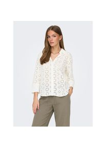 Jacqueline de Yong Jdy, Unisex, JDY Hemdbluse &raquo;JDYTALLIE 3/4 LONG SHIRT WVN NOOS&laquo; mit Lochstickerei-Detail, cloud dancer, XL, Bluse von JDY
