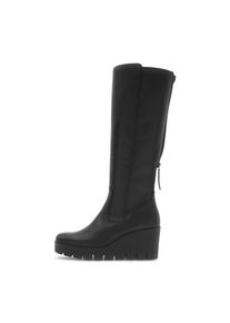 Gabor, Unisex, Stiefel , Keilabsatz, Langschaftstiefel mit zwei Reissverschl&uuml;ssen, schwarz, 44, Normalschaft, Stiefel mit variablem Reissverschluss 