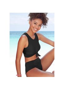 Venice Beach, Unisex, Crop-Bikini-Top &raquo;Planet&laquo; mit Zierknoten, schwarz, 40, Cup A/B, Trendige Unifarben
