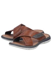 Rieker, Unisex, Pantolette Sommerschuh, Strandschuh, Urlaubsschuh mit weicher Innensohle, braun, 46, Pantolette mit praktischem Klettverschluss