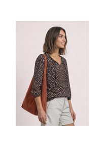 Street One, Unisex, Street One Druckbluse 3/4-Arm Tunika mit Split Neck / mit Punkten, schwarz coffee, 36, Bedruckte Bluse von Street One