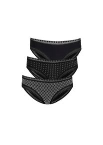 Lascana, Unisex, Lascana Bikinislip 3er-Pack, Loungetop und Unterziehtop in einem aus Baumwolle mit Spitze, schwarz, 48/50, Lascana Slips im 3er-Pack