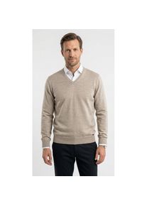 OLYMP, Unisex, OLYMP V-Ausschnitt-Pullover &raquo;OLYMP Strick Casual&laquo; klassischer Strickpullover, hellbeige, M, Pullover von OLYMP