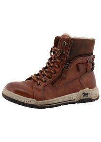 Mustang Shoes, Unisex, Winterboots &raquo;Ihana&laquo; High Top Sneaker, Winterboots mit Warmfutter und TEX, cognac, 36, Schn&uuml;rboots mit raffiniertem 