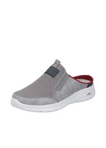 Rieker, Unisex, Clog Sommerschuh, Hausschuh, Schlupfschuh mit seitlichen Stretcheins&auml;tzen, grau, 42, Clog mit sportiver Laufsohle